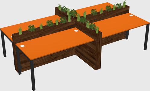 Rectangular shared desk
