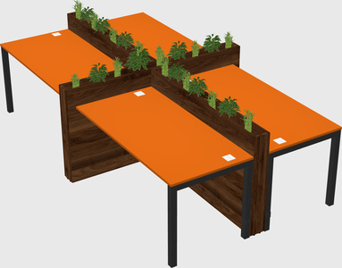 Rectangular shared desk