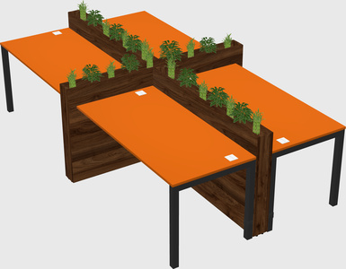 Rectangular shared desk