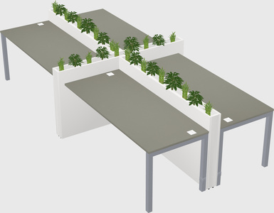 Rectangular shared desk