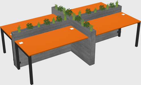 Rectangular shared desk