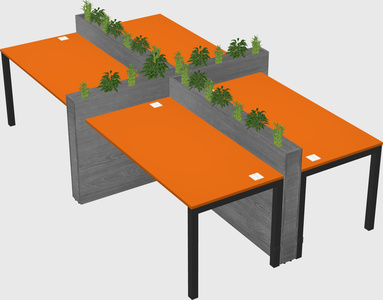 Rectangular shared desk