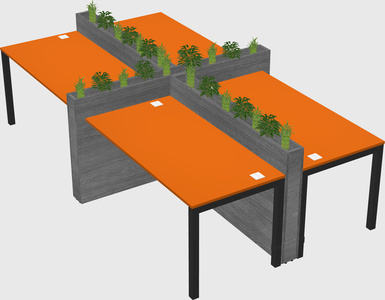 Rectangular shared desk