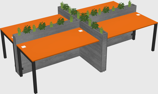 Rectangular shared desk