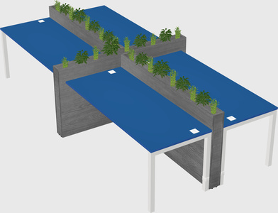 Rectangular shared desk