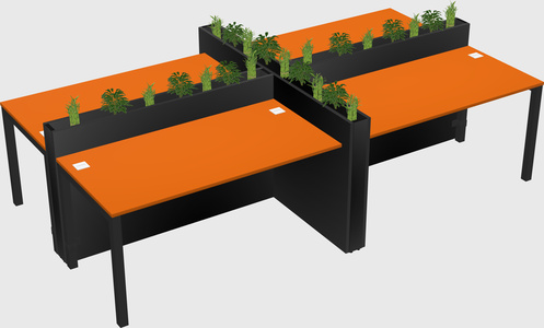 Rectangular shared desk
