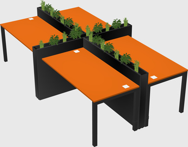 Rectangular shared desk