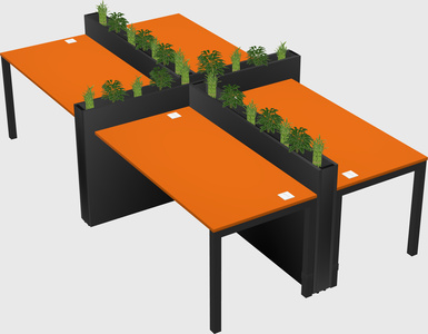 Rectangular shared desk