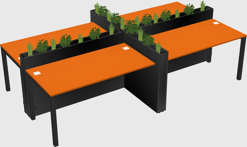 Rectangular shared desk