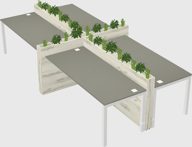 Rectangular shared desk