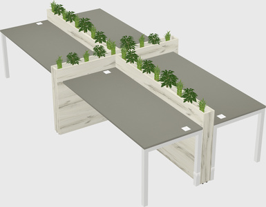 Rectangular shared desk