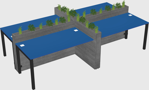 Rectangular shared desk