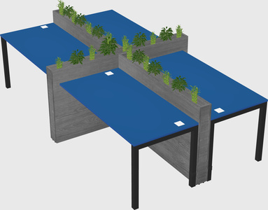 Rectangular shared desk
