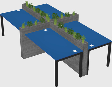 Rectangular shared desk
