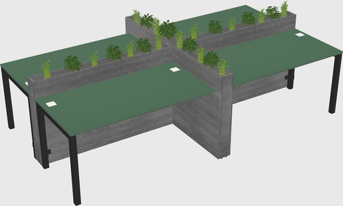 Rectangular shared desk