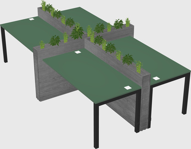 Rectangular shared desk