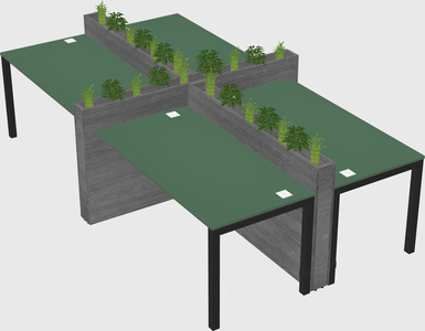 Rectangular shared desk