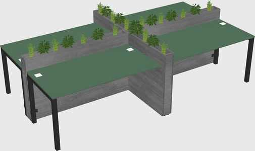 Rectangular shared desk