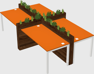 Rectangular shared desk