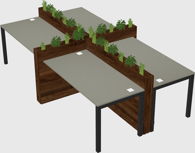 Rectangular shared desk