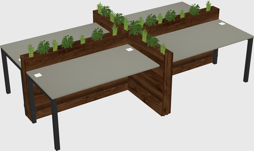 Rectangular shared desk