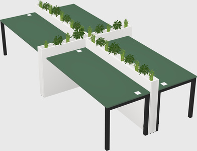 Rectangular shared desk