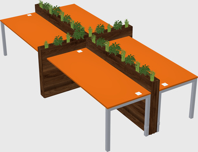 Rectangular shared desk