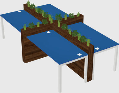 Rectangular shared desk