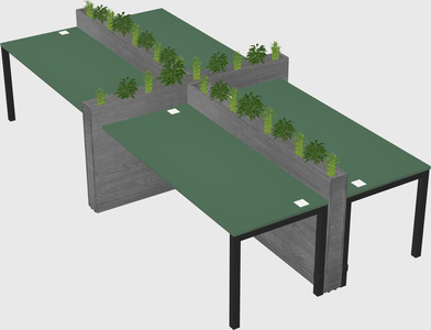 Rectangular shared desk