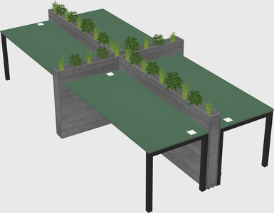 Rectangular shared desk