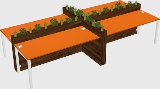 Rectangular shared desk
