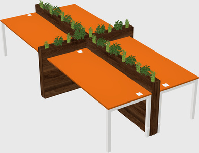 Rectangular shared desk