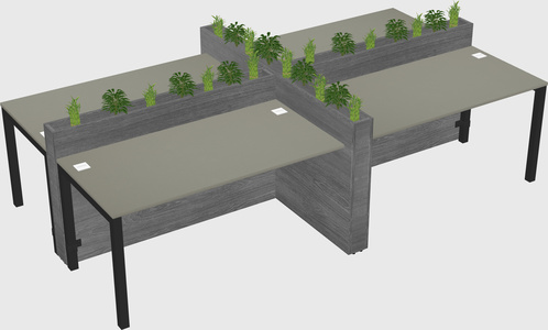 Rectangular shared desk