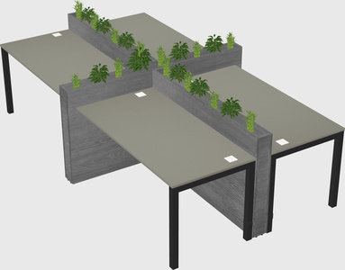 Rectangular shared desk