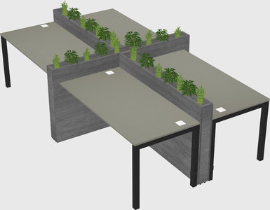 Rectangular shared desk