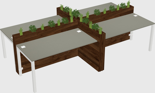 Rectangular shared desk