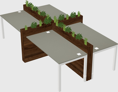 Rectangular shared desk