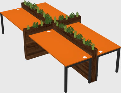Rectangular shared desk