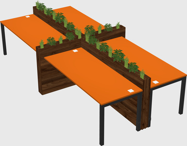 Rectangular shared desk