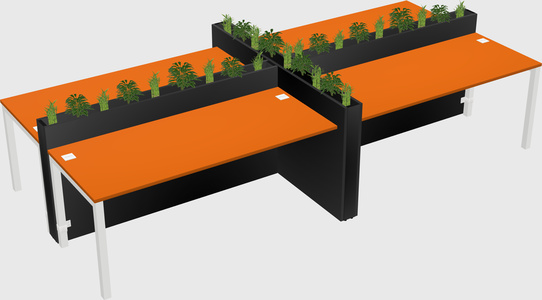 Rectangular shared desk