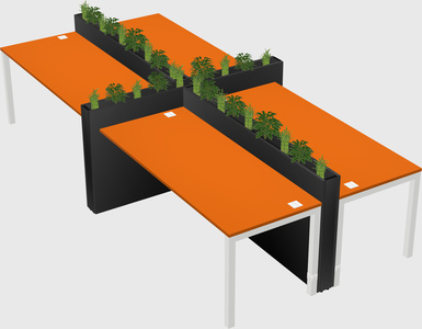 Rectangular shared desk