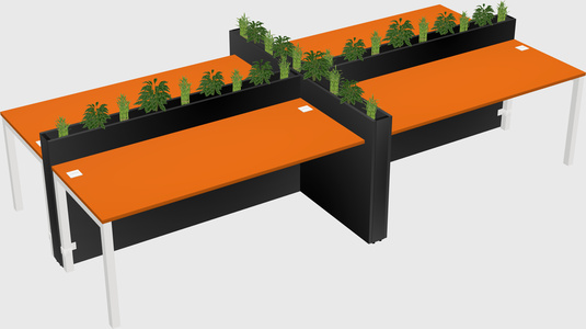 Rectangular shared desk