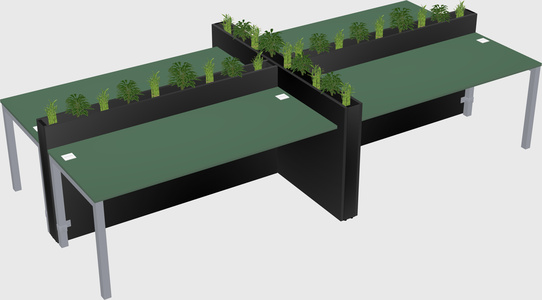 Rectangular shared desk