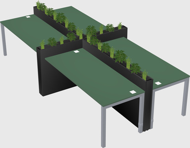 Rectangular shared desk