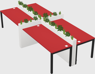 Rectangular shared desk