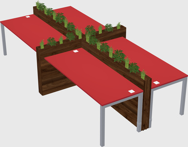 Rectangular shared desk