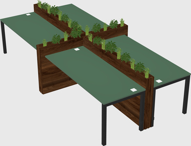 Rectangular shared desk