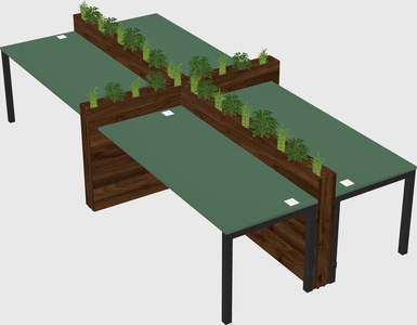 Rectangular shared desk