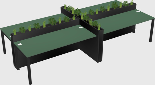Rectangular shared desk
