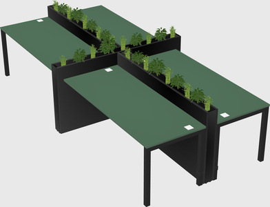 Rectangular shared desk